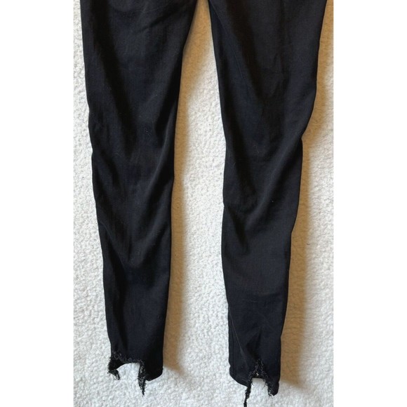 American Eagle Jeans Next Level Stretch Distressed Black Dark Wash Denim Size 0 - Picture 10 of 16